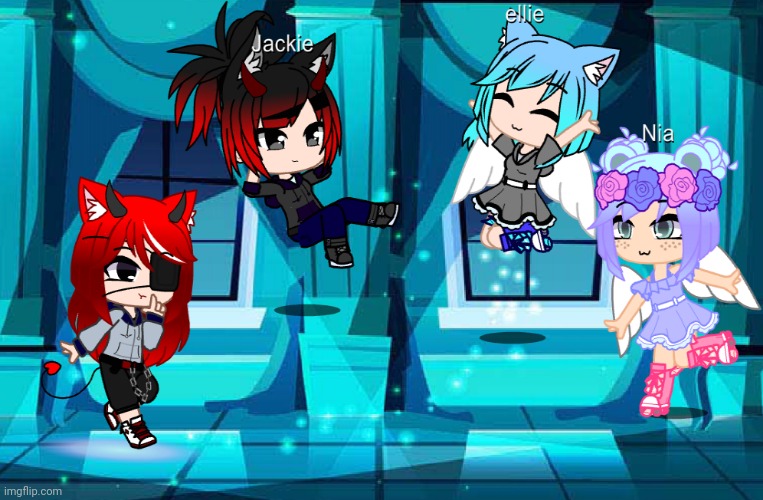 Pov: you see these four at school you haven't seen them before and they already seem well acquainted with one another | image tagged in alex nia ellie and jackie | made w/ Imgflip meme maker