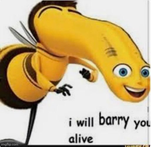 I will barry you alive | image tagged in i will barry you alive | made w/ Imgflip meme maker