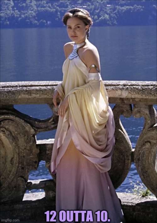 This dress needs no title since no one will read it anywayz! | 12 OUTTA 10. | image tagged in natalie portman,star wars,episode 2,perfect | made w/ Imgflip meme maker