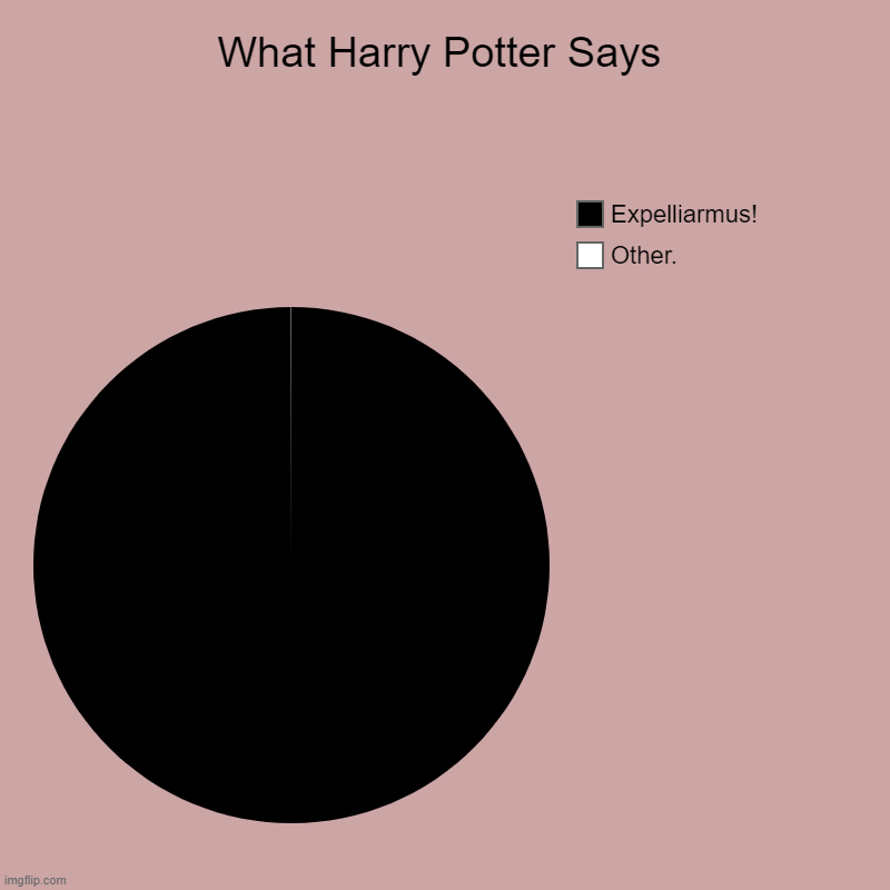 What Harry Potter Says | What Harry Potter Says | Other., Expelliarmus! | image tagged in charts,pie charts,harry potter,spell,lol | made w/ Imgflip chart maker