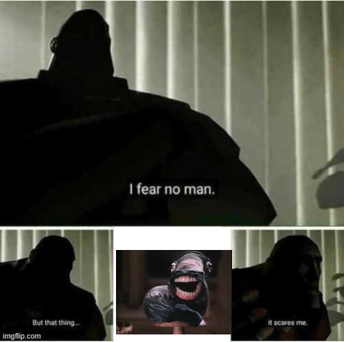 I fear no man but that thing it scares me | image tagged in i fear no man but that thing it scares me | made w/ Imgflip meme maker