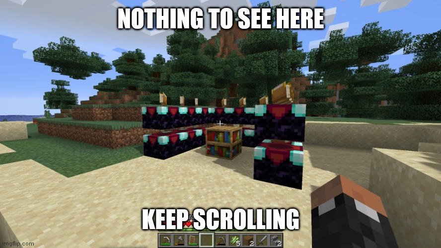 Keep it going..... | NOTHING TO SEE HERE; KEEP SCROLLING | image tagged in memes,minecraft,poggers,pogchamp,pog | made w/ Imgflip meme maker
