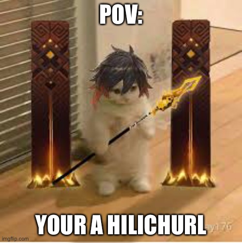 Zhongli in a nutshell | POV:; YOUR A HILICHURL | image tagged in genshin impact | made w/ Imgflip meme maker