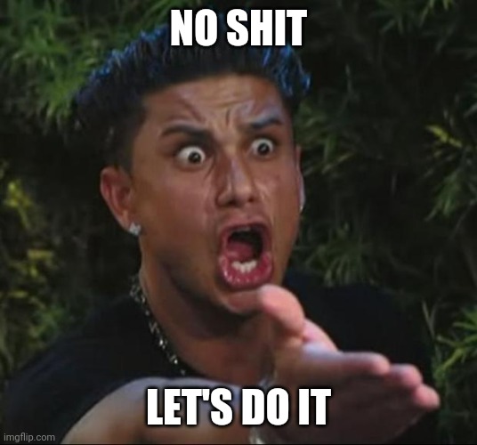 DJ Pauly D Meme | NO SHIT LET'S DO IT | image tagged in memes,dj pauly d | made w/ Imgflip meme maker