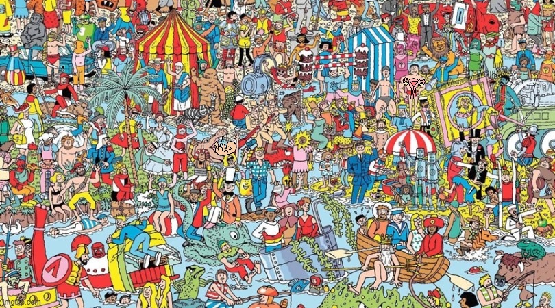WHERE'S THE UTERUS | image tagged in where's waldo | made w/ Imgflip meme maker