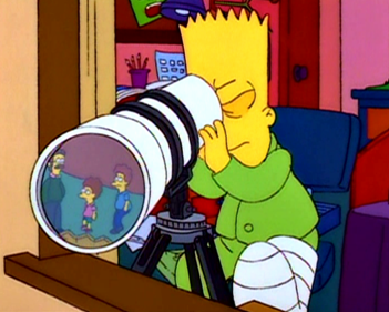 Bart with Telescope Blank Meme Template