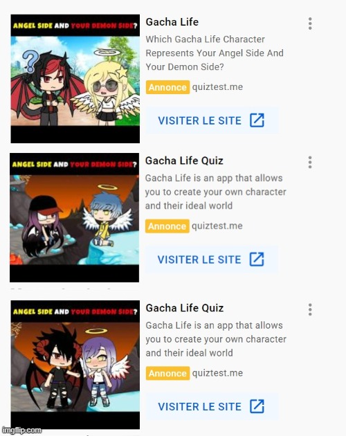 All these Gacha Life quiztest ads i seen. i'm the only one who sees ads like these on pc. | image tagged in gacha life,ads,quiztest | made w/ Imgflip meme maker