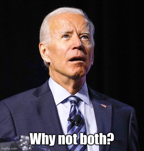 Joe Biden | Why not both? | image tagged in joe biden | made w/ Imgflip meme maker