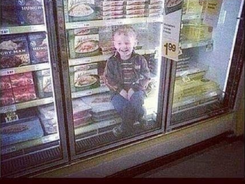 Kid in freezer Blank Meme Template