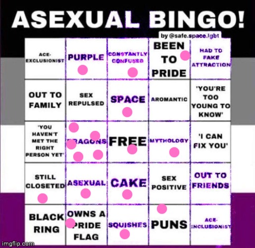 :3 | image tagged in asexual bingo | made w/ Imgflip meme maker