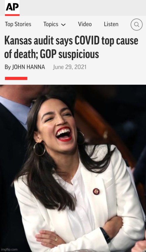 no words needed | image tagged in aoc laughing,covid-19,hoax,conservative hypocrisy,stupid people,donald trump | made w/ Imgflip meme maker
