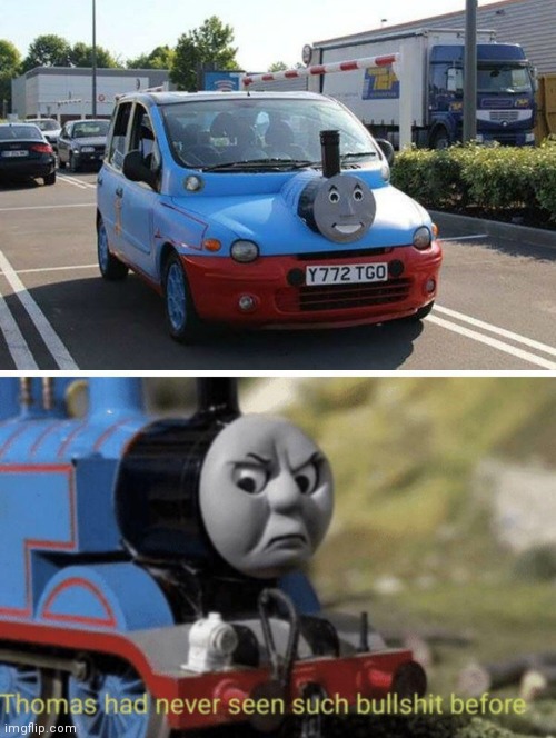 WTF IS THAT? | image tagged in thomas had never seen such bullshit before,thomas the train,cars,fail | made w/ Imgflip meme maker