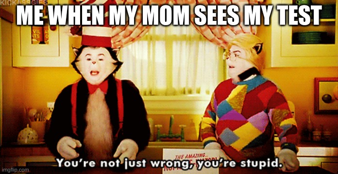 ME WHEN MY MOM SEES MY TEST | made w/ Imgflip meme maker