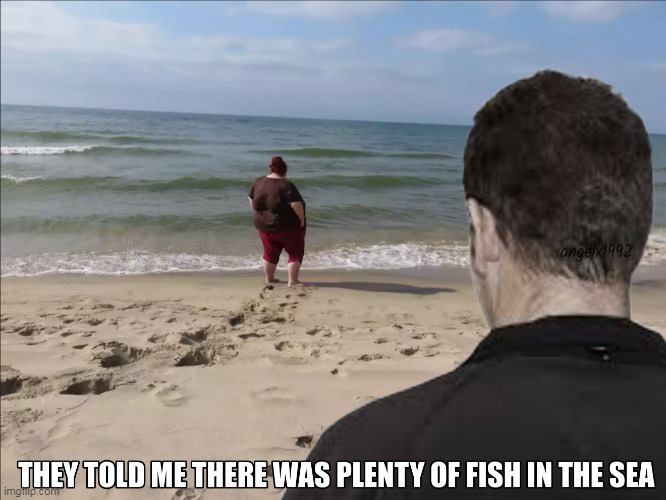 image tagged in fish,plenty of fish in the sea,dating,beach,couples,sea | made w/ Imgflip meme maker
