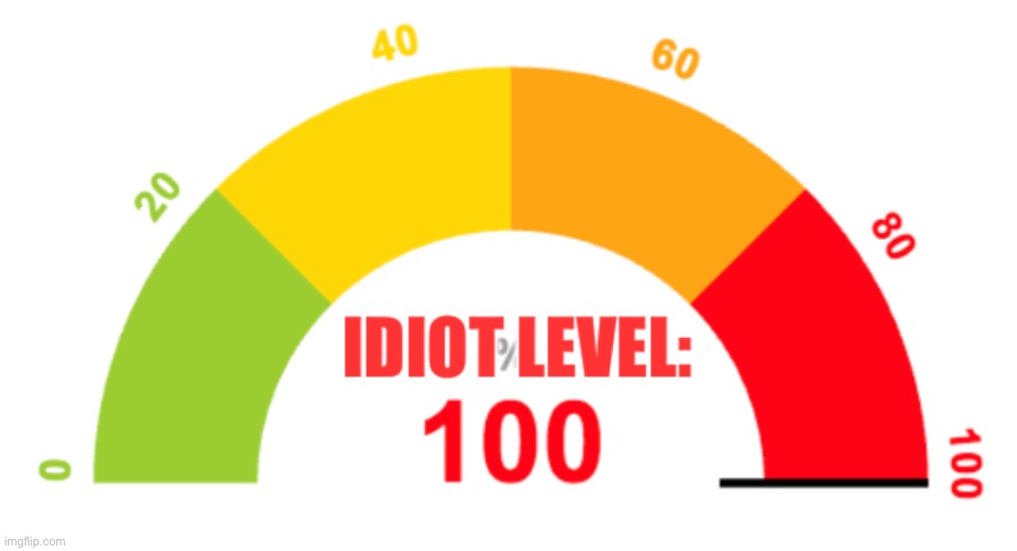 image tagged in idiot meter | made w/ Imgflip meme maker