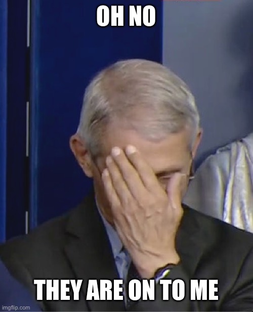 Dr Fauci | OH NO THEY ARE ON TO ME | image tagged in dr fauci | made w/ Imgflip meme maker