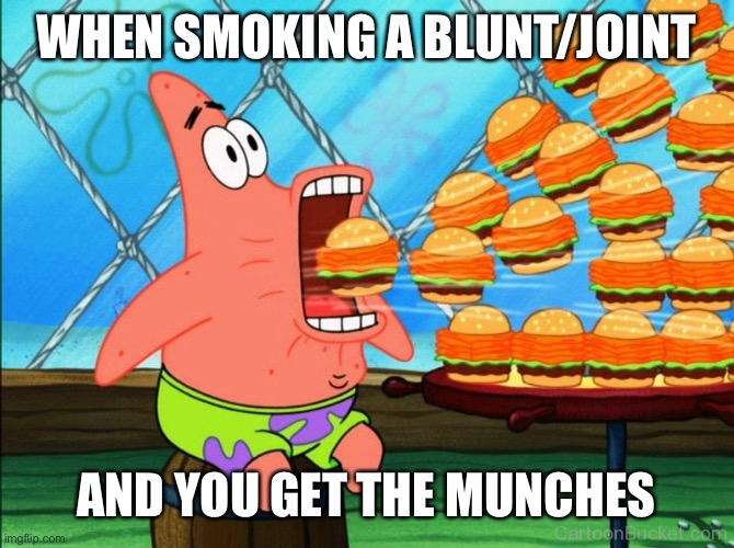 Munches | WHEN SMOKING A BLUNT/JOINT; AND YOU GET THE MUNCHES | image tagged in smoke weed,munchies,memes,food | made w/ Imgflip meme maker