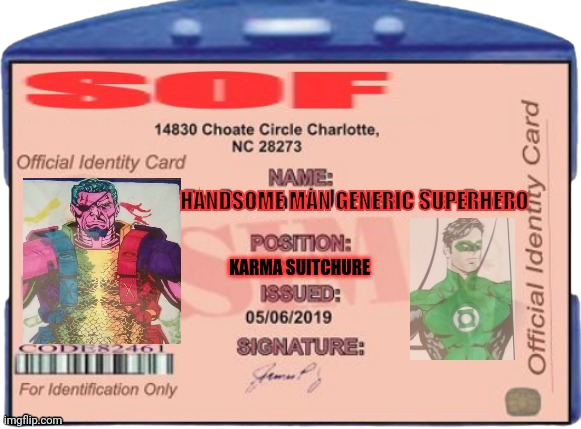 Half SOFTY Id Card transparency Blank Meme Template