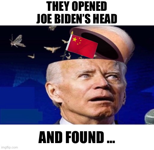 Surgeons opened Joe Biden’s head … | THEY OPENED
JOE BIDEN’S HEAD; AND FOUND … | image tagged in joe biden,creepy joe biden,biden,dementia,scumbag brain,big brain time | made w/ Imgflip meme maker