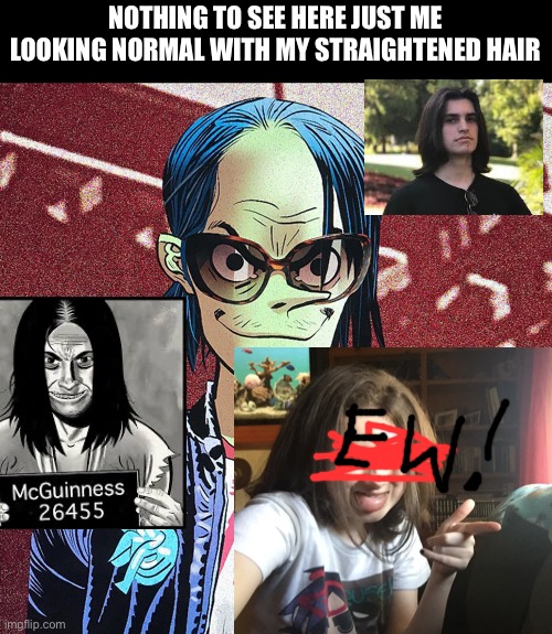 Ace ace ace I am ace | NOTHING TO SEE HERE JUST ME LOOKING NORMAL WITH MY STRAIGHTENED HAIR | image tagged in ace,hair | made w/ Imgflip meme maker