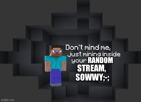 RANDOM; STREAM,
 SOWWY;-; | image tagged in dont mind if i do,memes,funny | made w/ Imgflip meme maker