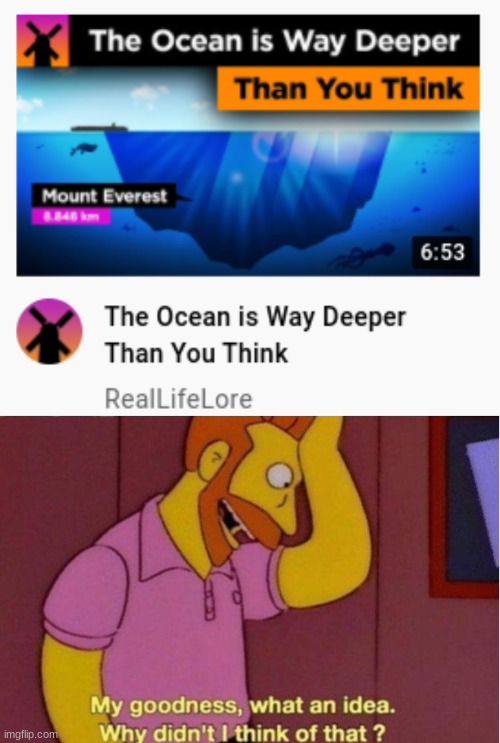 you dont say | image tagged in my goodness what an idea why didnt i think of that,ocean | made w/ Imgflip meme maker