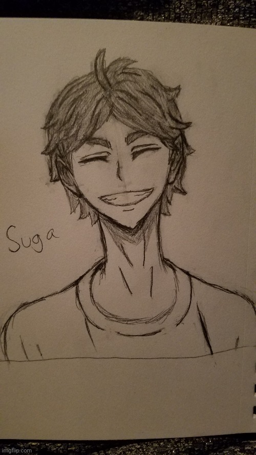 sugaaaaaa with darker hair cuz i accidentally shaded it too dark ;-; | made w/ Imgflip meme maker