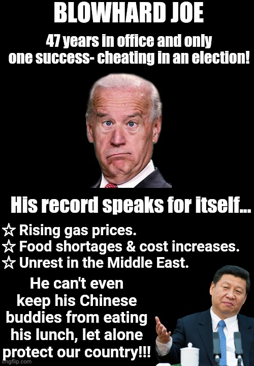 Blowhard Biden's record - Imgflip