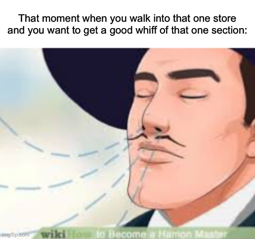 What’s your store smell? | That moment when you walk into that one store and you want to get a good whiff of that one section: | made w/ Imgflip meme maker