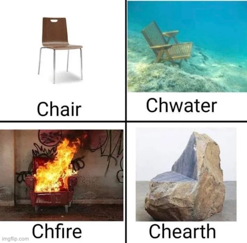 The legends are true | image tagged in chair,chwater,chfire,chearth | made w/ Imgflip meme maker