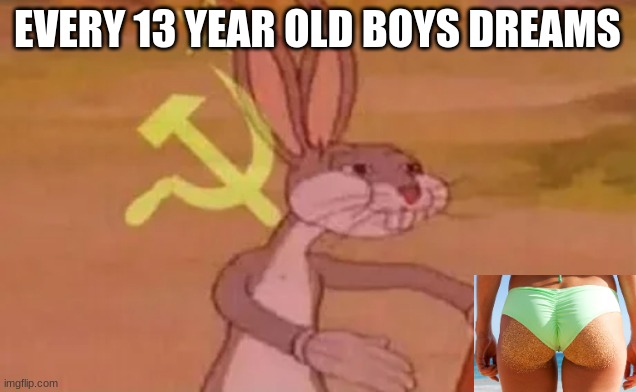idk | EVERY 13 YEAR OLD BOYS DREAMS | image tagged in bugs bunny communist | made w/ Imgflip meme maker