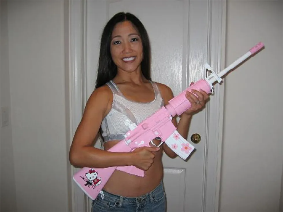 High Quality Hello Kitty AR-15 Beautiful Woman Blank Meme Template
