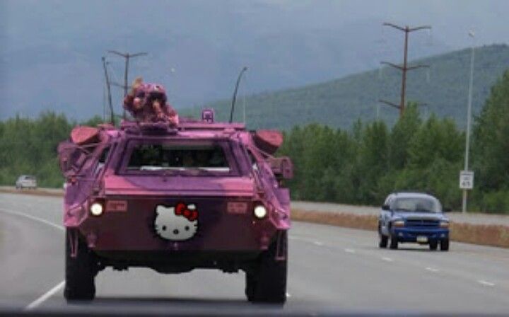 Hello Kitty armored car Blank Meme Template