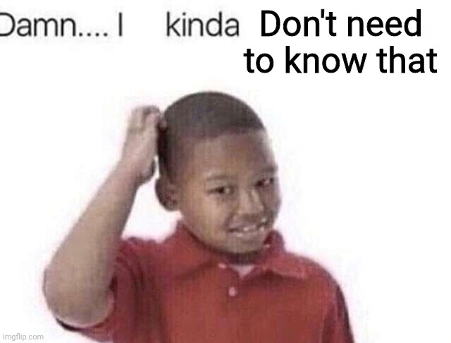 Damn I kinda don’t meme | Don't need to know that | image tagged in damn i kinda don t meme | made w/ Imgflip meme maker