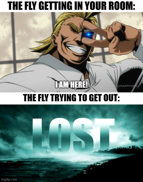 Literally every time. | image tagged in memes,funny,lost,fly,annoying,all might | made w/ Imgflip meme maker