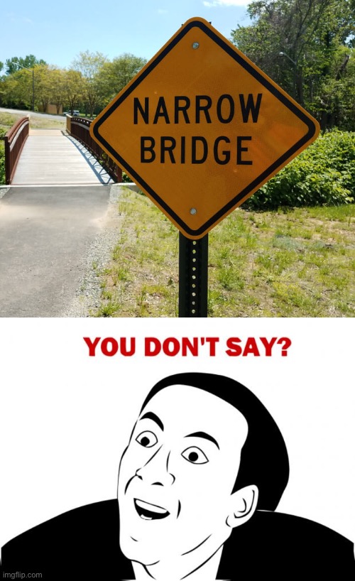 I never knew that | image tagged in memes,you don't say,bridge,signs | made w/ Imgflip meme maker