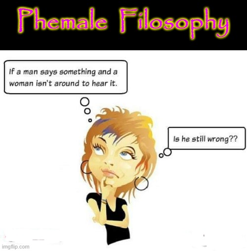 Phemale Filosophy | Phemale  Filosophy | image tagged in honey whats wrong | made w/ Imgflip meme maker