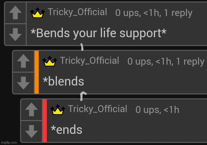 A dark comment by Tricky_Offical | image tagged in ends your life support | made w/ Imgflip meme maker