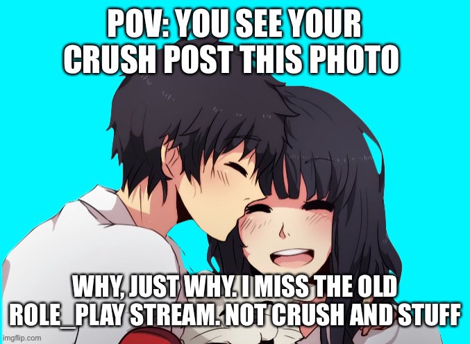 :( | WHY, JUST WHY. I MISS THE OLD ROLE_PLAY STREAM. NOT CRUSH AND STUFF | made w/ Imgflip meme maker