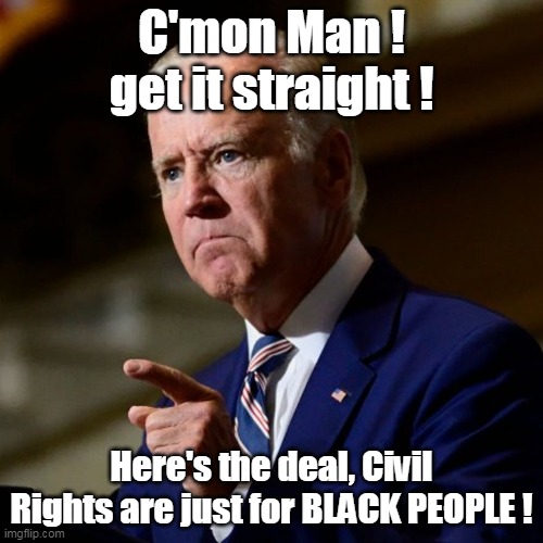 Civil "Lefts" | C'mon Man ! get it straight ! Here's the deal, Civil Rights are just for BLACK PEOPLE ! | image tagged in memes | made w/ Imgflip meme maker
