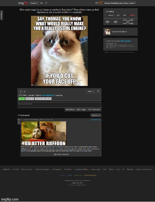 can you read the comment? | image tagged in thomas should rip your face off | made w/ Imgflip meme maker