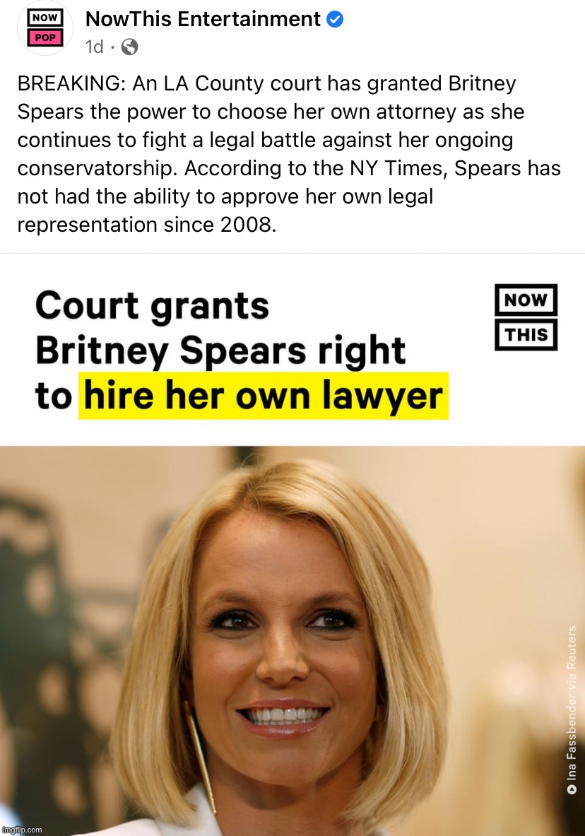 Wow, she couldn’t even choose her own lawyer?? | image tagged in freebritney | made w/ Imgflip meme maker