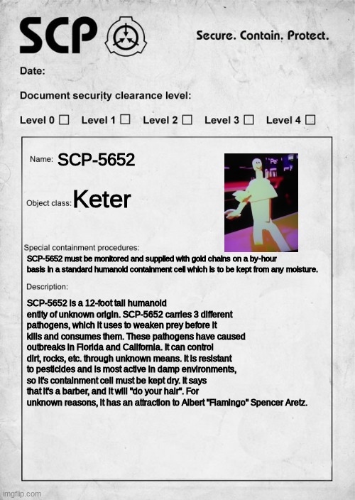 SCP-5652 Document Blank Meme Template
