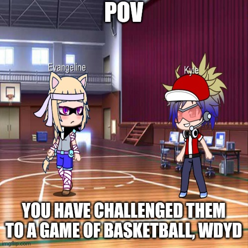 Your OC must be a professional at basketball, no OP OCS allowed | POV; YOU HAVE CHALLENGED THEM TO A GAME OF BASKETBALL, WDYD | made w/ Imgflip meme maker