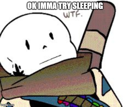 Ink Sans wtf | OK IMMA TRY SLEEPING | image tagged in ink sans wtf | made w/ Imgflip meme maker