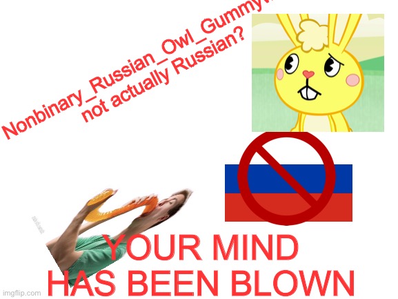 don’t ask | Nonbinary_Russian_Owl_Gummyworm not actually Russian? YOUR MIND HAS BEEN BLOWN | made w/ Imgflip meme maker