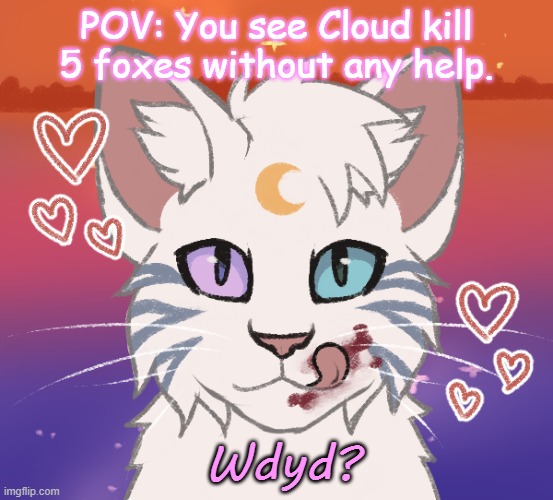 Warrior Cats roleplay! | POV: You see Cloud kill 5 foxes without any help. Wdyd? | made w/ Imgflip meme maker