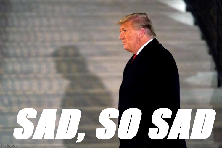 Trump sad so sad | image tagged in trump sad so sad | made w/ Imgflip meme maker