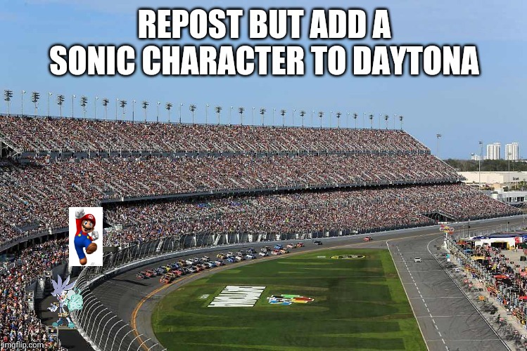 Intentionally added Mario from Super Mario Bros just for the lulz | image tagged in sonic,nascar,mario,super mario,super mario bros | made w/ Imgflip meme maker
