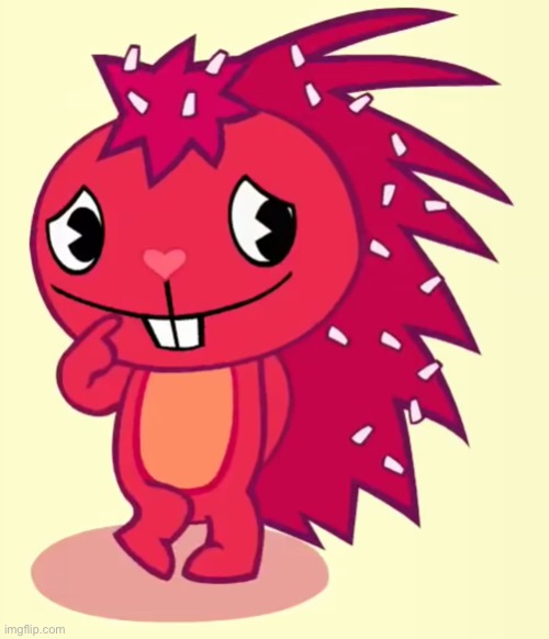 Who could not like flaky :0 | image tagged in shy flaky htf | made w/ Imgflip meme maker